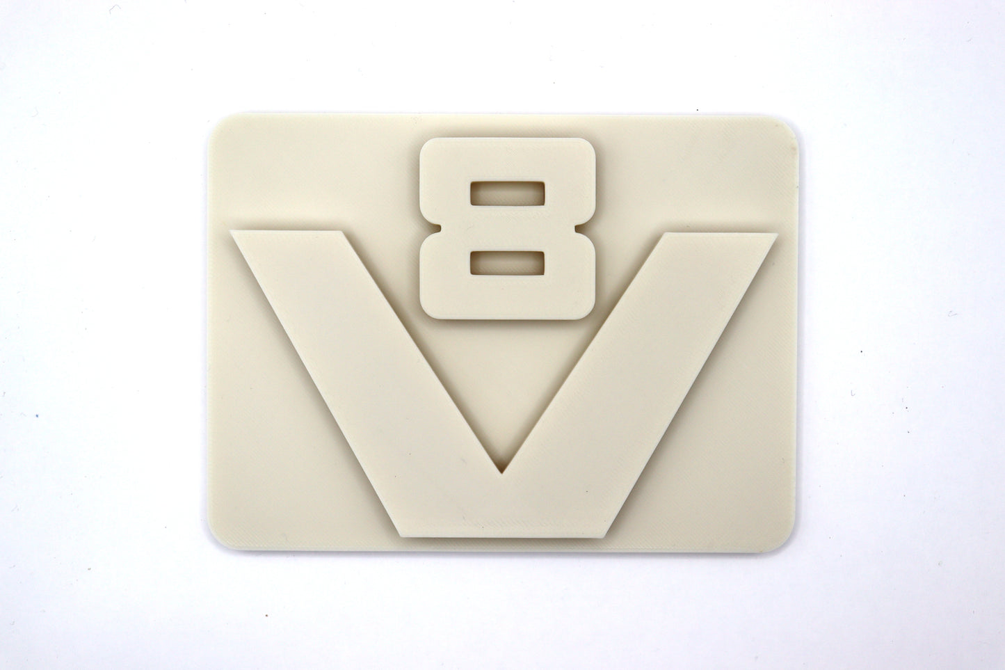oldskool V8 logo bordje groot